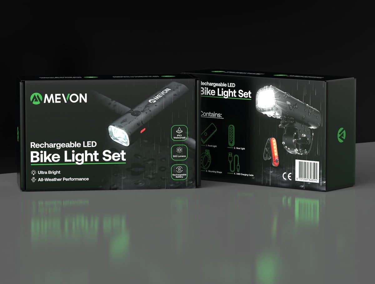 Mevon Fietsverlichting Set - 400 Lumen USB-C oplaadbaar thumbnail 6