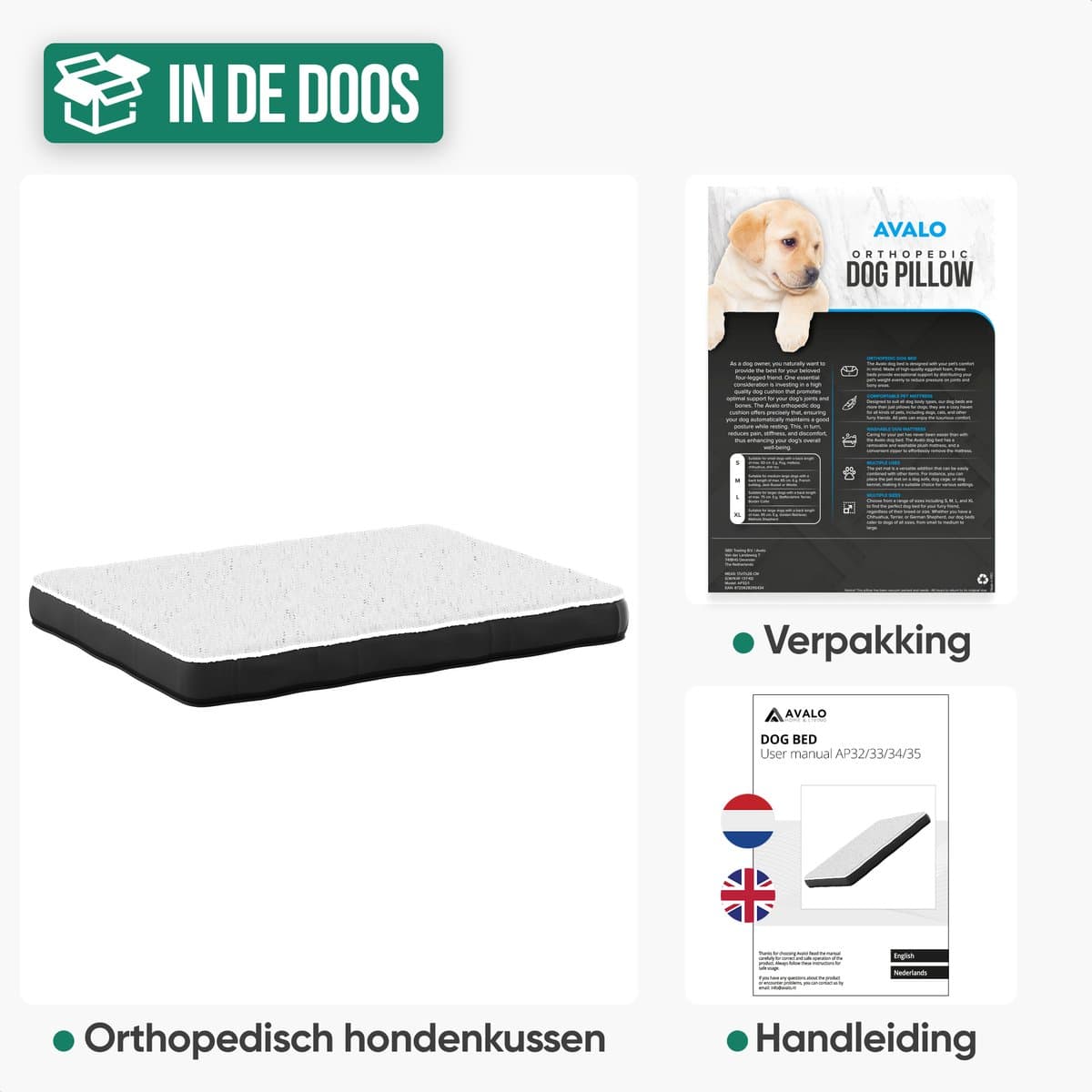 Avalo Orthopedisch Hondenkussen S - 45x65 cm - Wasbaar / Traagschuim / Antislip - Orthopedische Hondenmand - Hondenbed thumbnail 8
