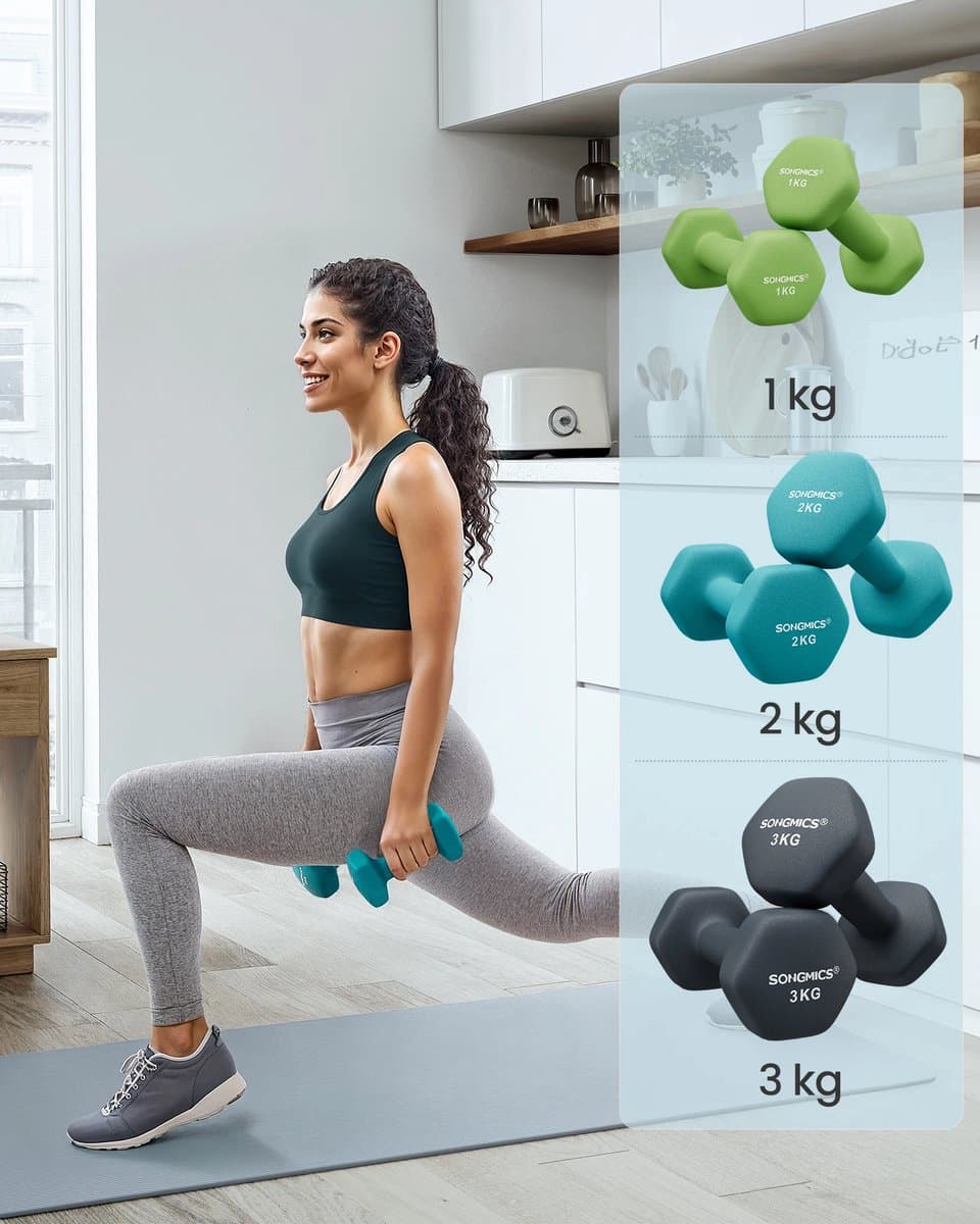 Jessi Store - Dumbbells - Dumbbells set - Dumbell - Dumbell set - Halterset - Halters - Set 12Kg - Met standaard - Neopreen thumbnail 2