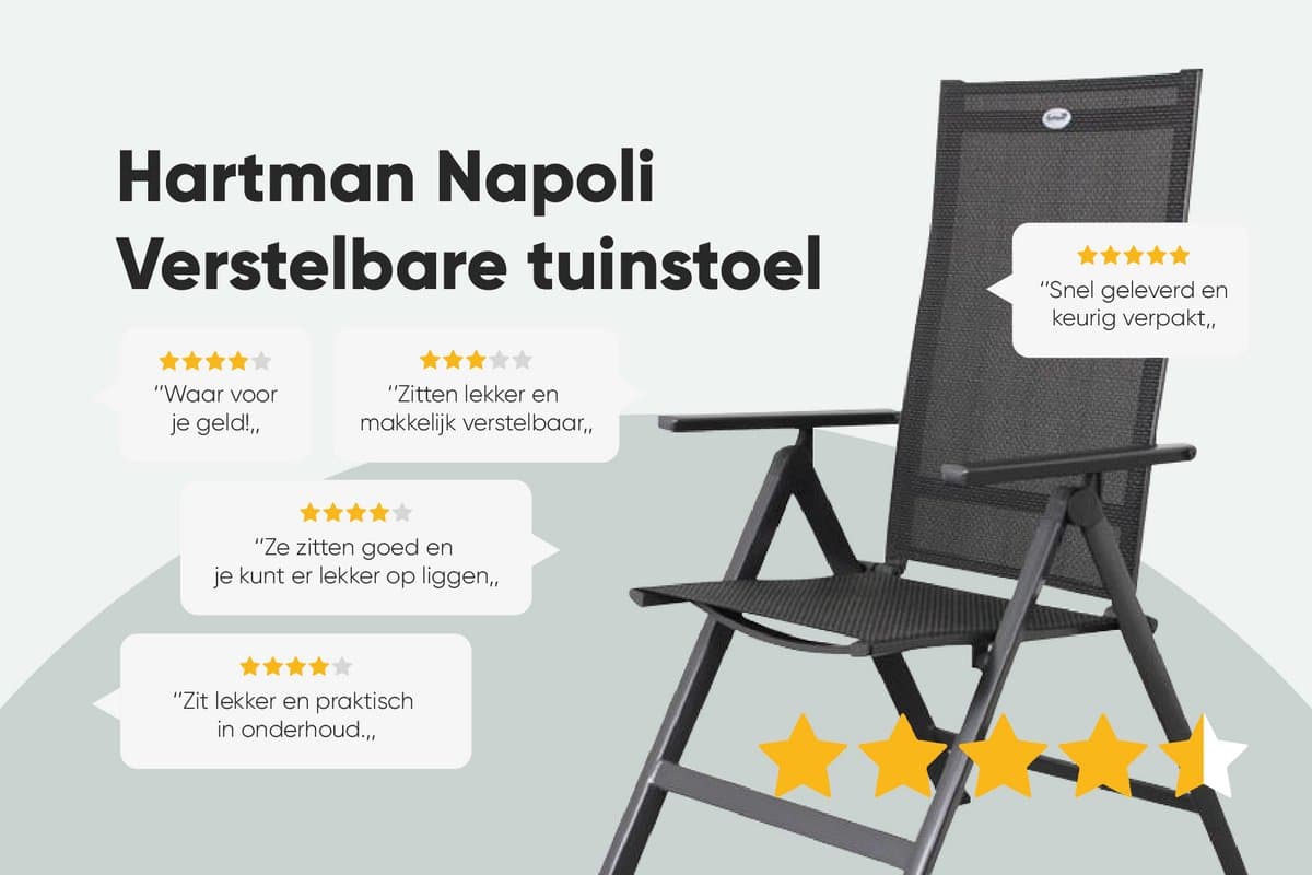 Hartman Napoli verstelbare tuinstoel - Antraciet thumbnail 2