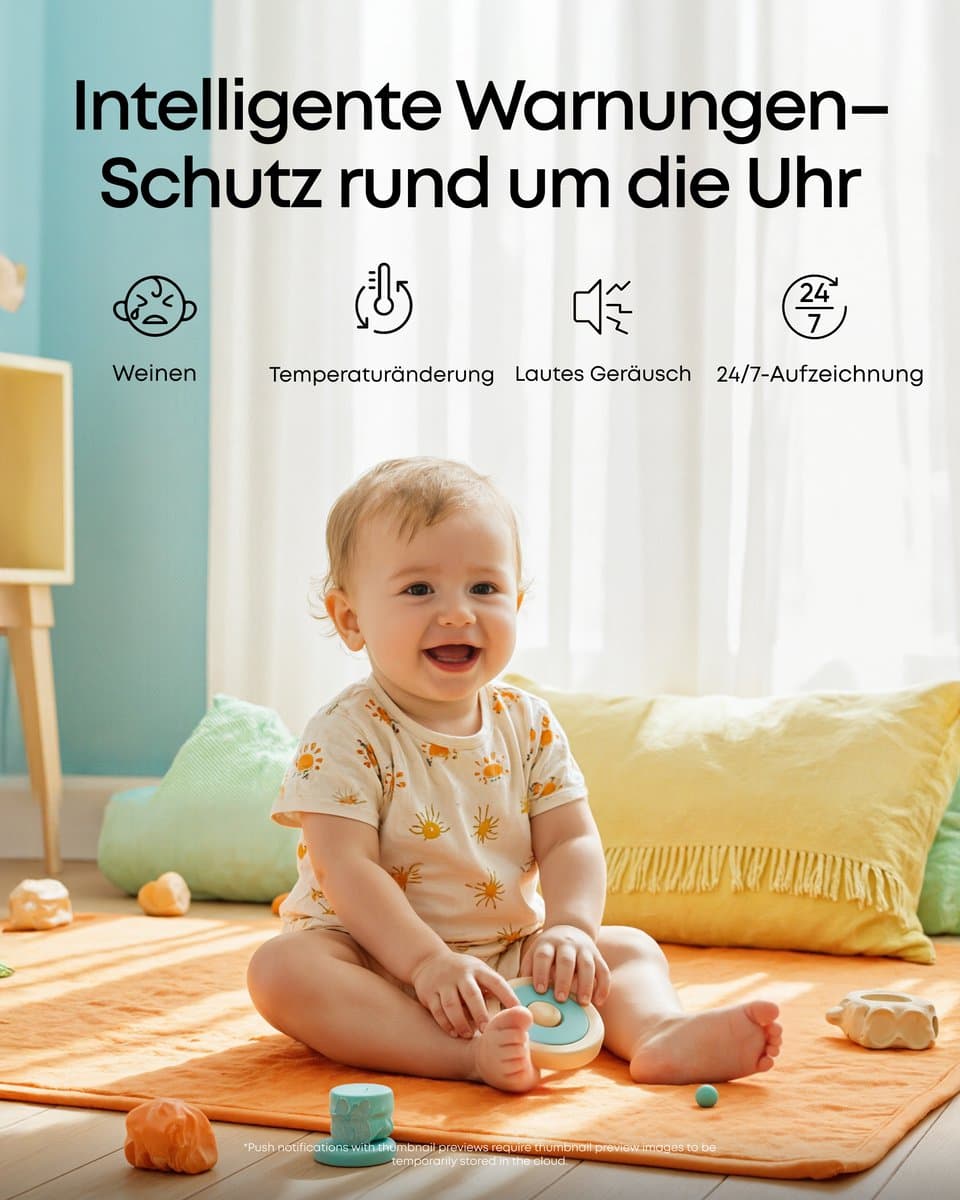 eufy Babyfoon C10: 2K HD, 4.5" scherm, pan & tilt thumbnail 3