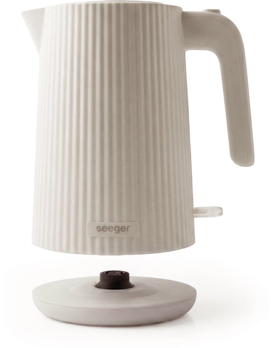 Seeger Waterkoker - Plissé Design - 1.7 liter - BPA-Vrij - Anti-Kalk Filter - 2200 Watt - Beige - SGR100SB thumbnail 5