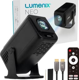 Productfoto van Lumenix NEO Mini Beamer - Autofocus & 4D Keystone - Zwart