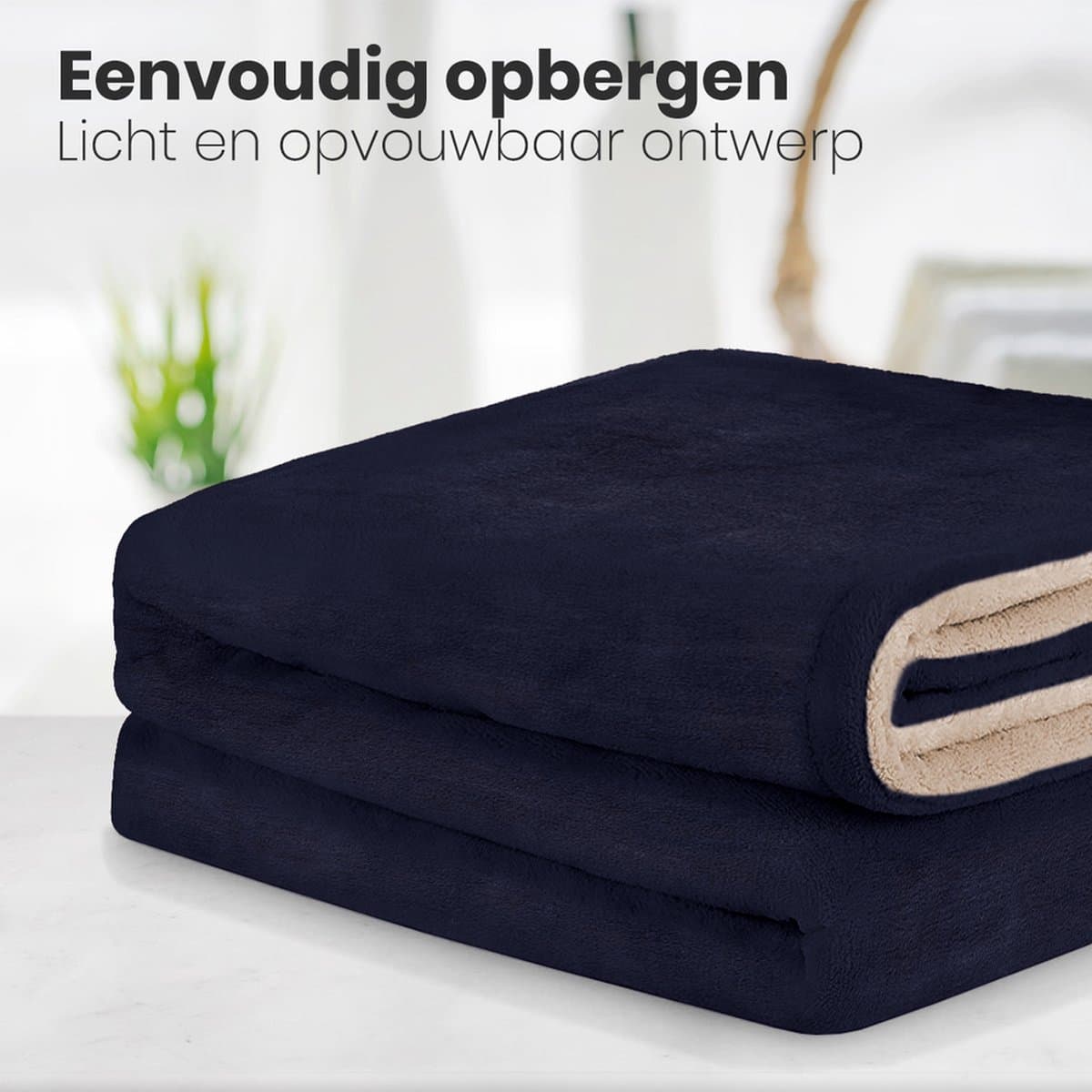 Auronic Elektrische Deken - 160 x 120 cm - 1 Persoons Warmtedeken - 3 Warmtestanden met Timer - Verwarmingsdeken - Nachtblauw thumbnail 7