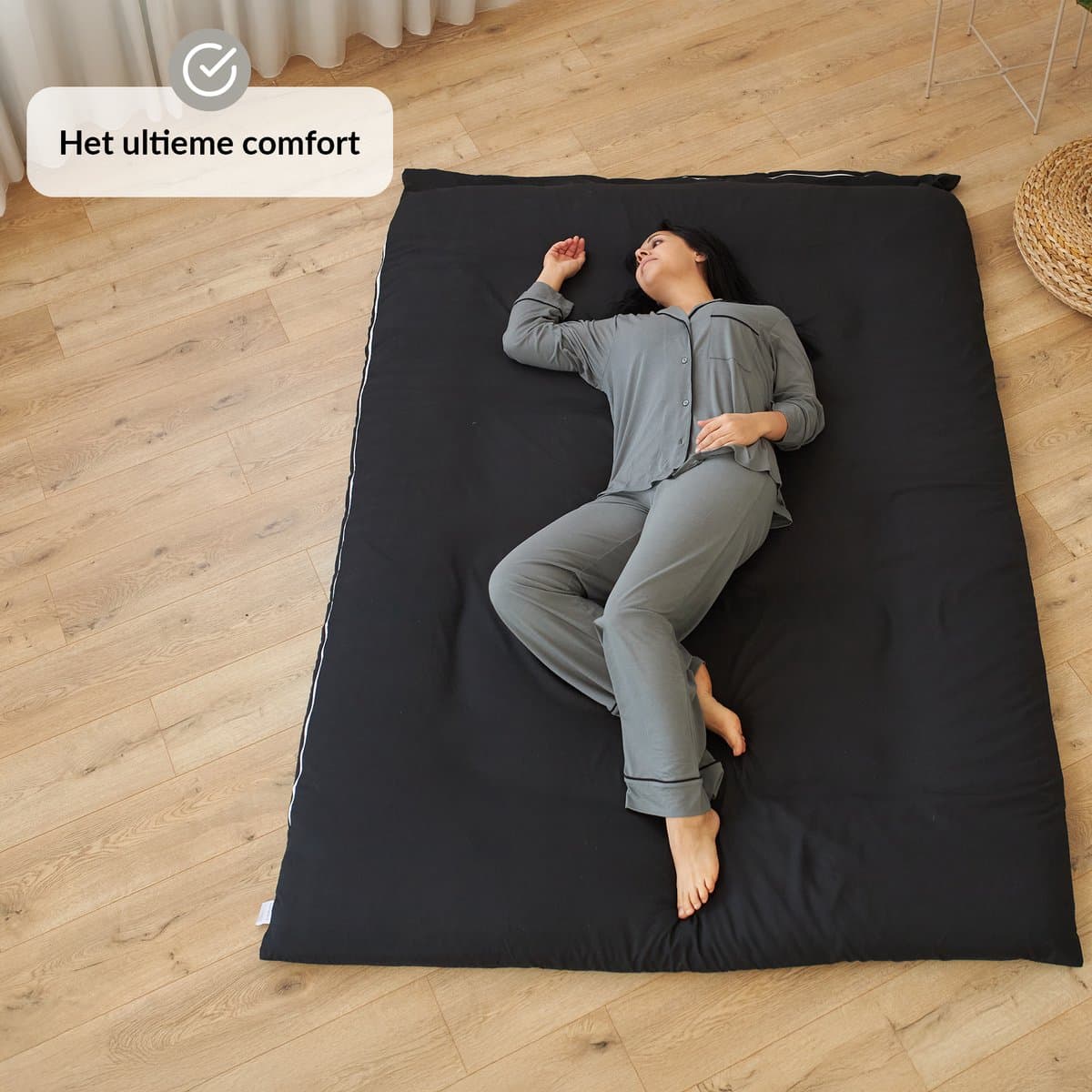 Futon Matras - Tatami Mat - Japans Vloermatras - Draagbaar en Oprolbaar Futon Matras -Comfortabele Slaapmatras - Futon Bed - Japanse Futon - Tweepersoons Futon Matras 140x200 thumbnail 3