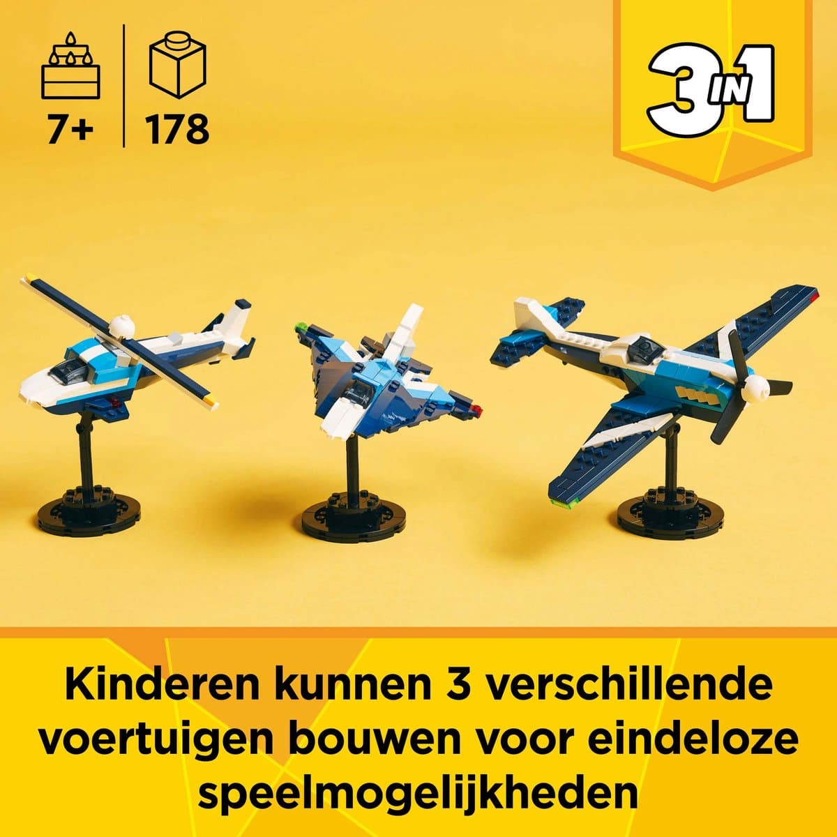 LEGO Creator 3-in-1 Racevliegtuig: 3 bouwmodellen in 1 set thumbnail 3