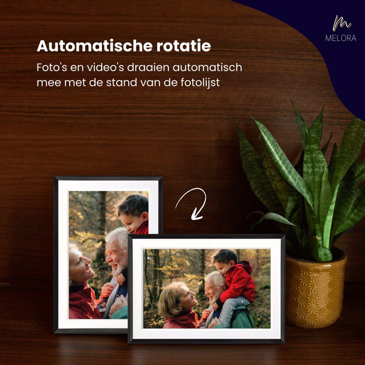 Melora Digitale Fotolijst met WiFi - 10.1 inch - 32 GB - Frameo App - Digitale Fotolijsten - Digitaal Fotolijstje - Digitale Fotokader thumbnail 5