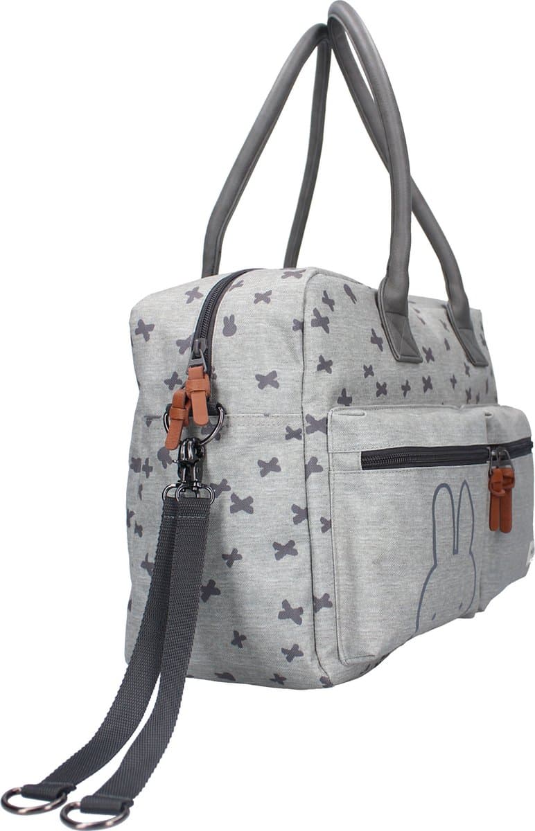 Nijntje Miffy 'Chase Your Dreams' Luiertas - Inclusief Bijpassend Verschoningsmatje - Lichtgrijs - 40x28x16 cm (18 Ltr.) thumbnail 5