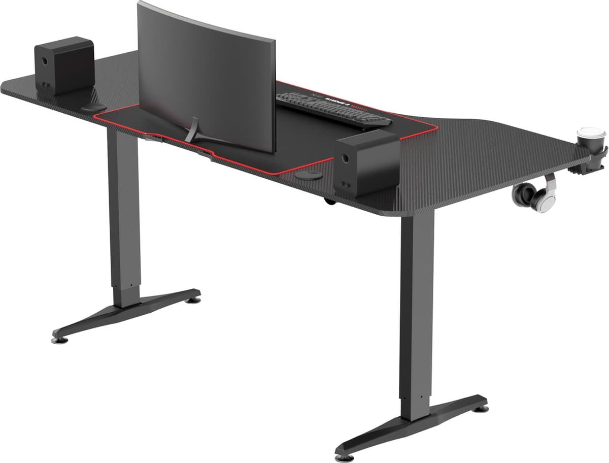 VDD Gaming - Bureau - Game Desk - Zit Sta Bureau - Elektrisch in Hoogte Verstelbaar - Zit-sta Bureau - Game Bureau - Gaming Desk - Computer Tafel - 160 x 75 cm - Zwart - Maximale hoogte 120 cm thumbnail 5