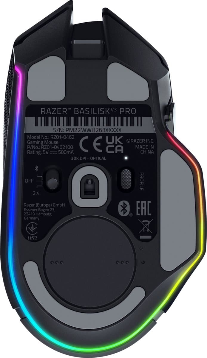 Razer Basilisk V3 Pro - Draadloze Gaming Muis - RGB - 30.000 DPI - Zwart thumbnail 4