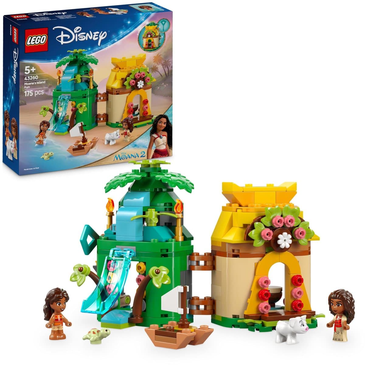 LEGO Disney Vaiana's speeleiland: dubbelzijdig micromodel met 3 figuren