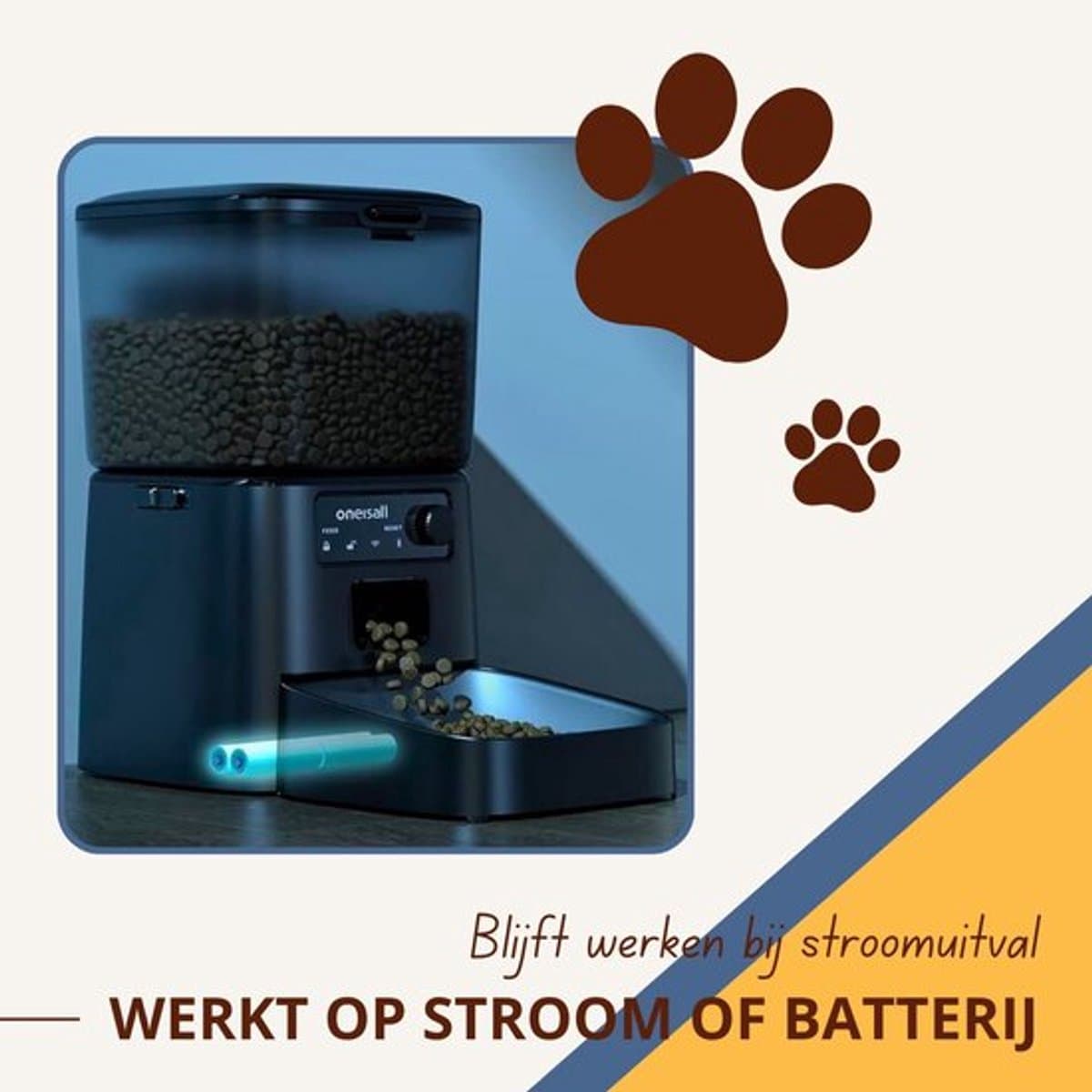 Oneisall Automatische Voerbak - PFD-001 - Voerbakken - Zwart - Voerautomaat dispenser - Kat en hond thumbnail 3
