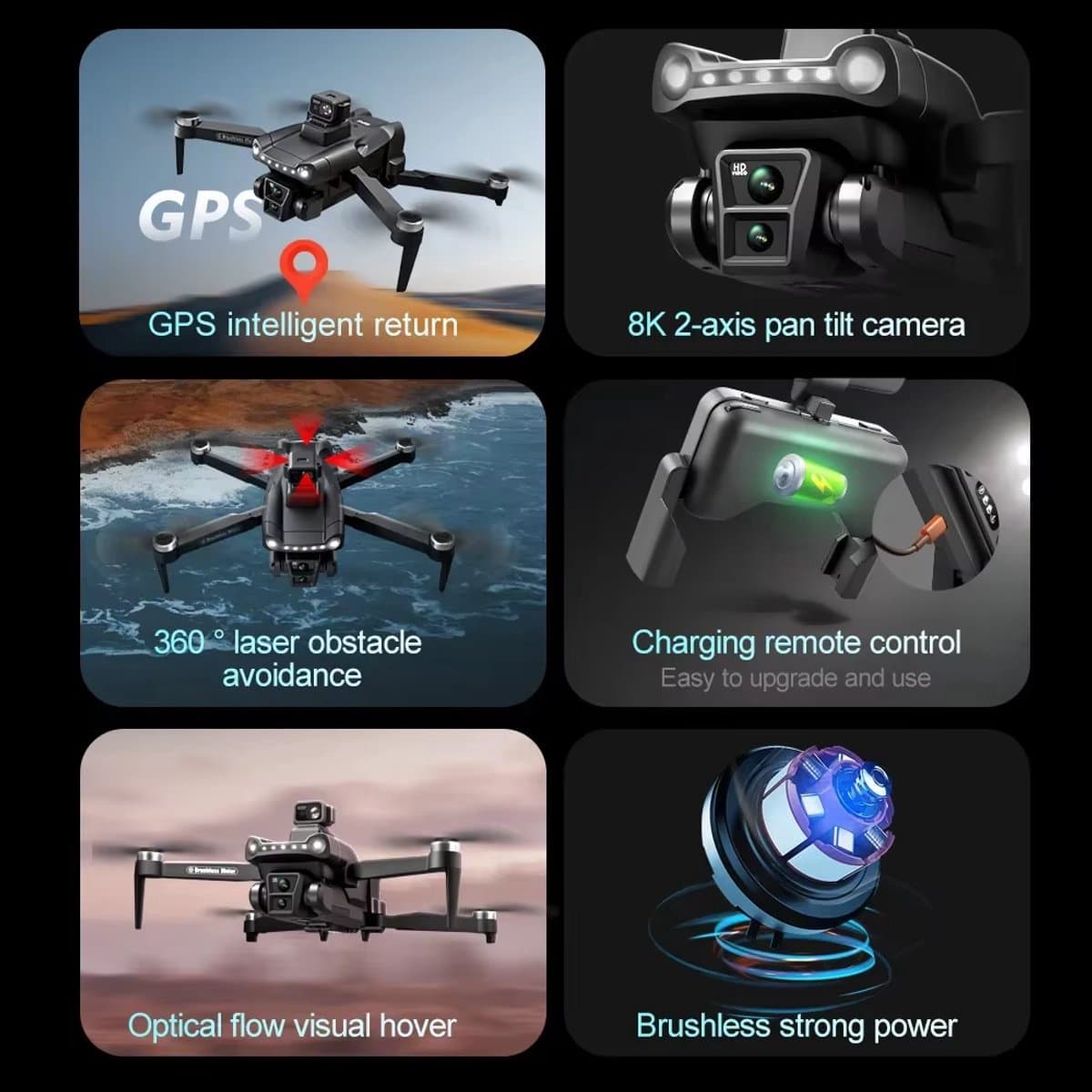V918 Drone - 8K - Gps - Professionele - Hd Camera - Opvouwbaar - Quadcopter - Dual-Camera - 25 minuten vliegtijd - 3 KM bereik - 5GHz Wifi FPV -1 click return- GPS - 8K camera's - 1 batterij - Hindernisvermijding - Zonder Vliegbewijs thumbnail 2