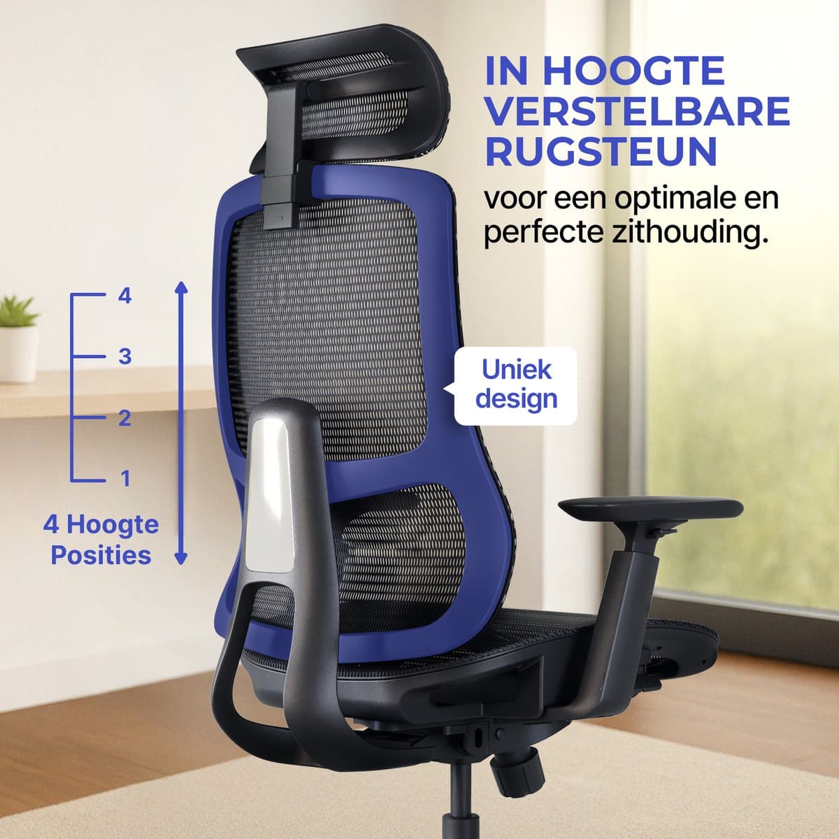 Stane Ergonomische Bureaustoel - Office Chair - Bureaustoelen voor Volwassenen - Gamestoel - Gamingsstoel - NEN-EN1335 Gecertificeerd thumbnail 5