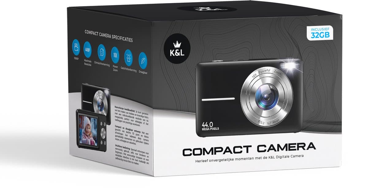 K&L KL-PLUS-64-Z 4K-camera met 64GB-kaart