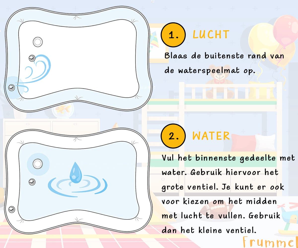 Frummel Waterspeelmat Baby – Watermat – Speelkleed – Opblaasbaar – Waterspeelgoed Baby - Kraamcadeau - Octopus thumbnail 3
