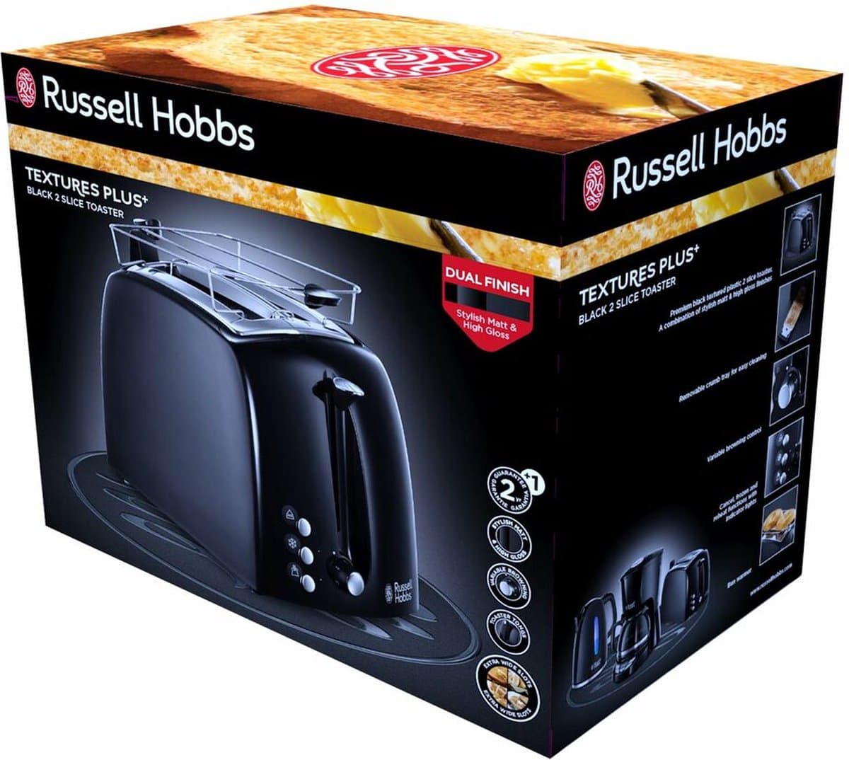 Russell Hobbs 22601-56 Textures Plus+ - Broodrooster - Zwart thumbnail 7