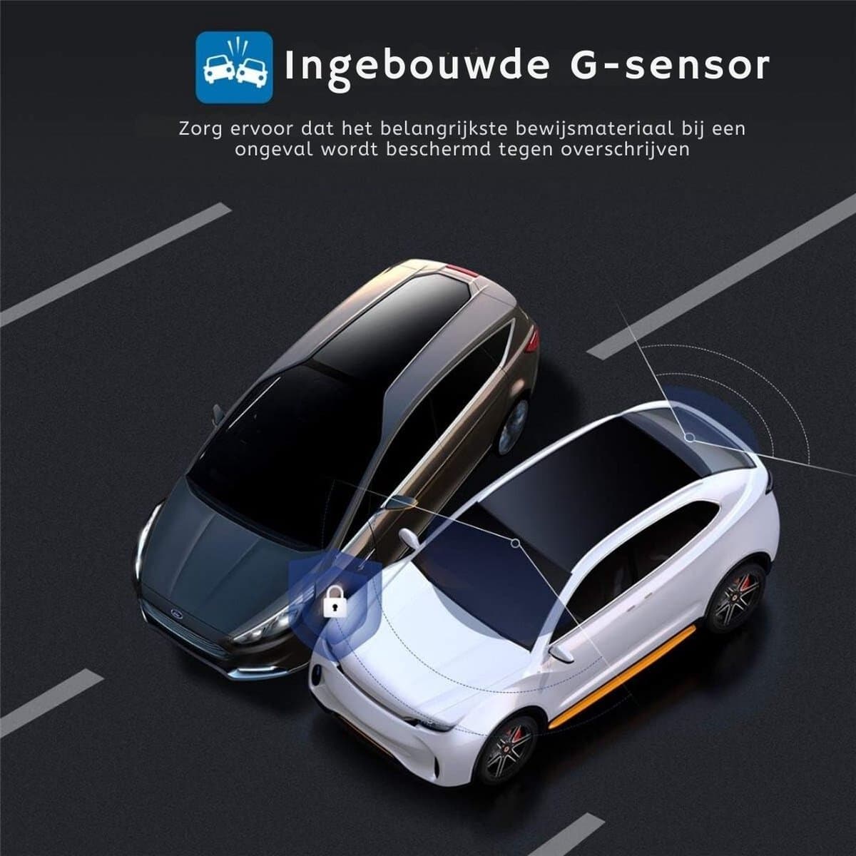 Dual Dashcam - Dashcam Voor Auto 1080p Full HD - Voor en Achter Camera Met 3-inch Lcd-Display – Auto Camera Met Bewegingsdetectie - Nachtzicht - Versnellingssensor thumbnail 5