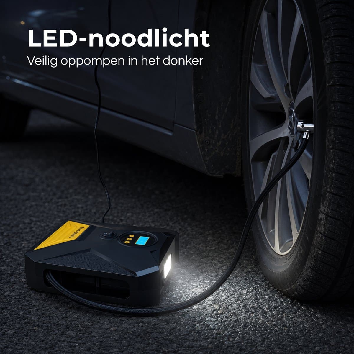 Five Stars® Compressor Bandenpomp - 12V - Draagbare Luchtcompressor - Elektrische Pomp - Voor Auto, Motor en Bal thumbnail 5