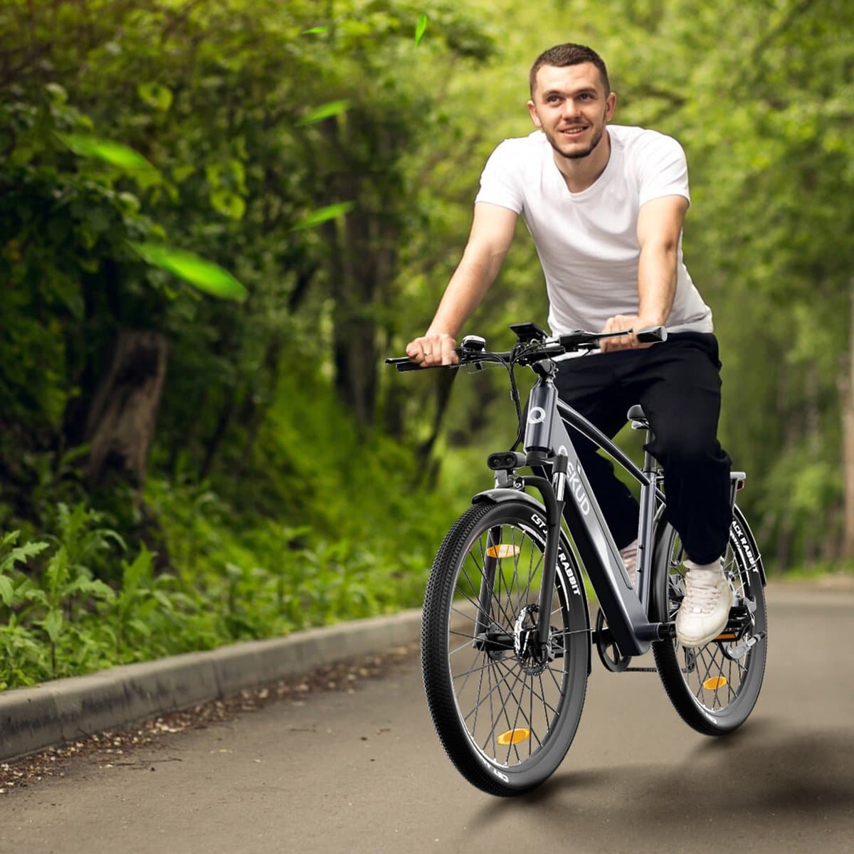 Qekud Elektrische Fiets - E-bike - 27.5 inch - 250W Motor -36V 13Ah Accu - 100km - 7 Versnellingen - met app - grijs thumbnail 8