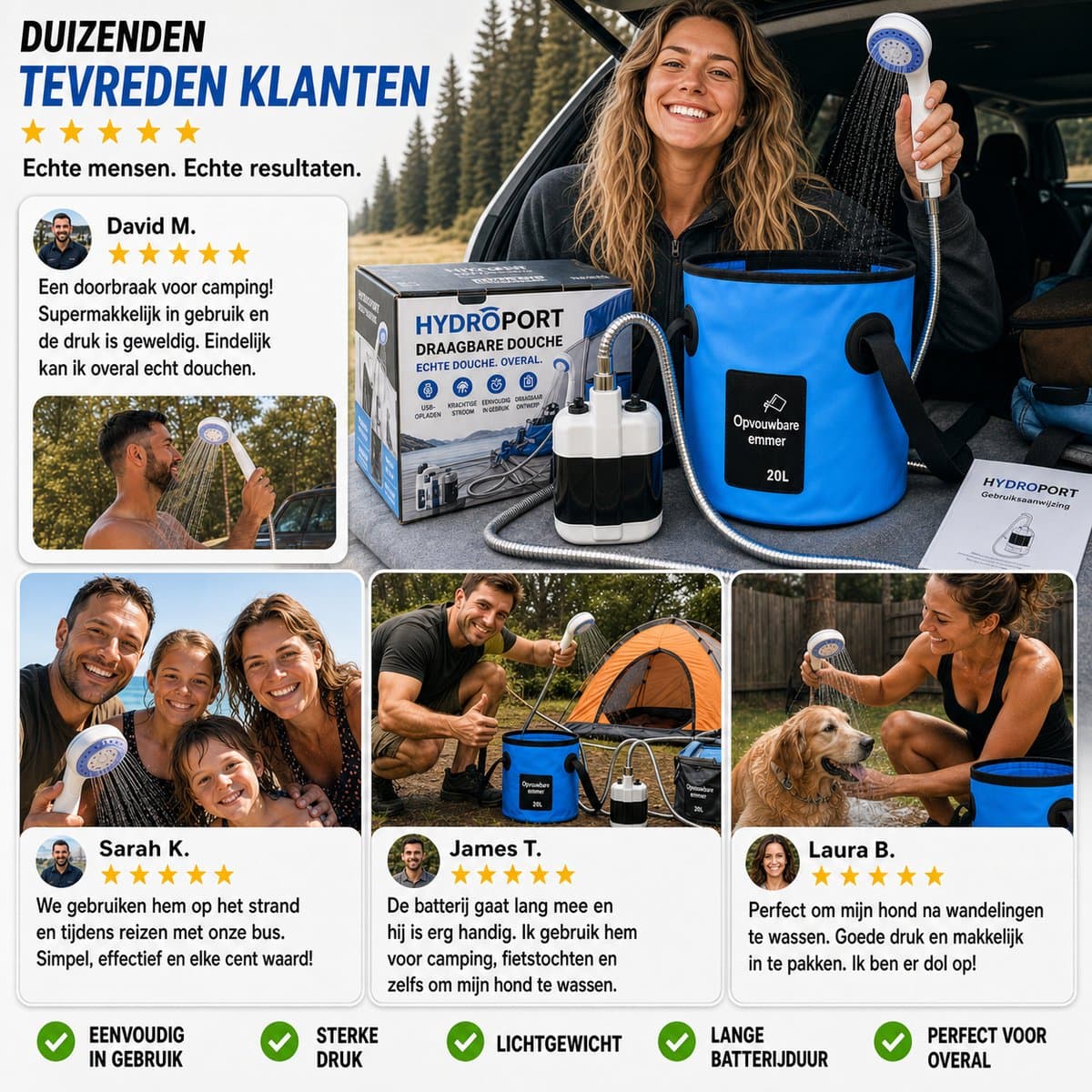Home & Marker - Camping Douche - Buitendouche - Tuindouche - Draagbare Douche - Mobiele Douche - AQUAPORT thumbnail 3