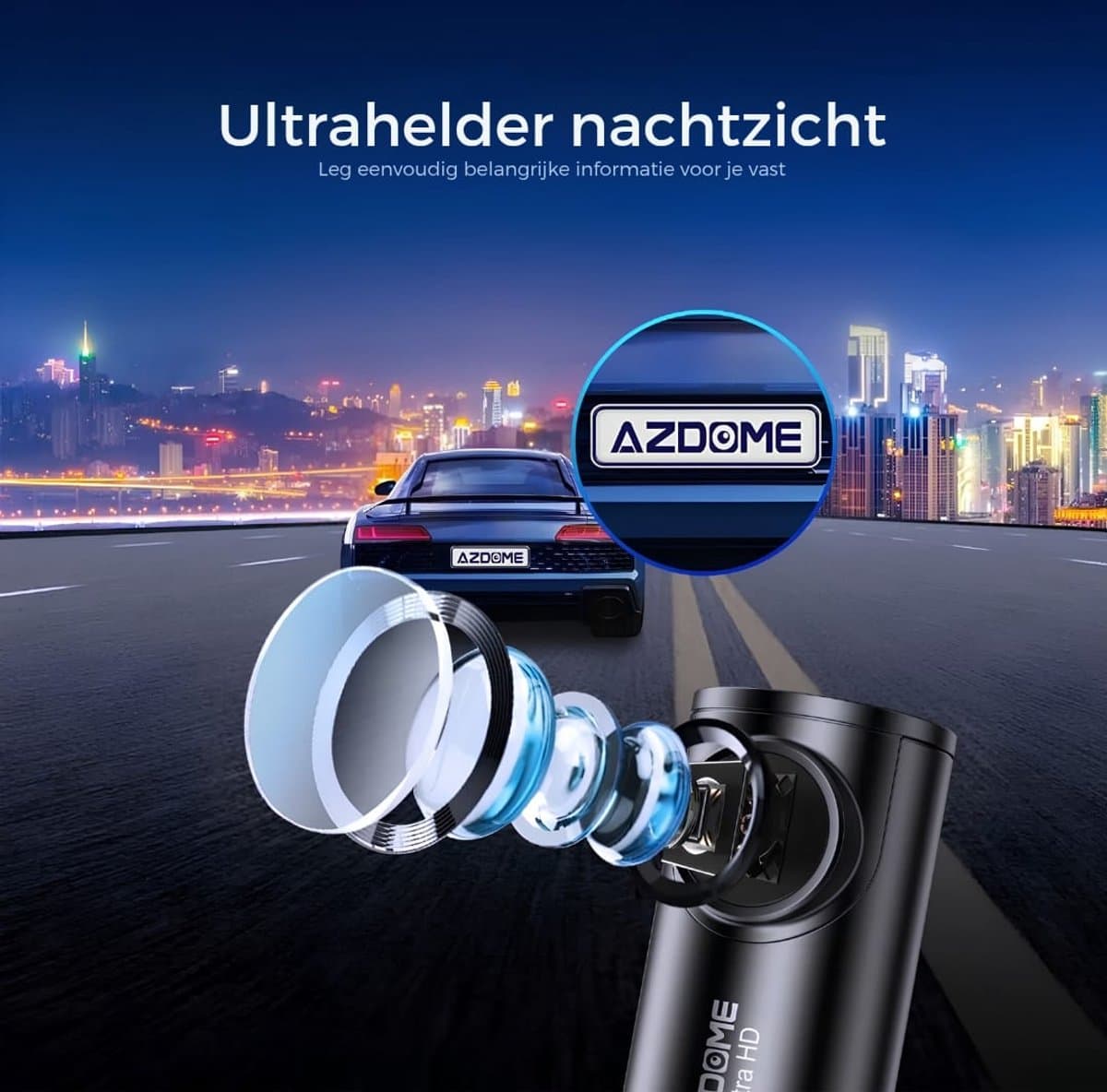 AZDome M300S 2CH 4K Wifi Gps dashcam voor auto - 4K + Full HD resolutie - Night vision - Parkeerbeveiliging - 64gb Micro SD kaart - 170 + 140 graden kijkhoek - Nachtzicht thumbnail 6