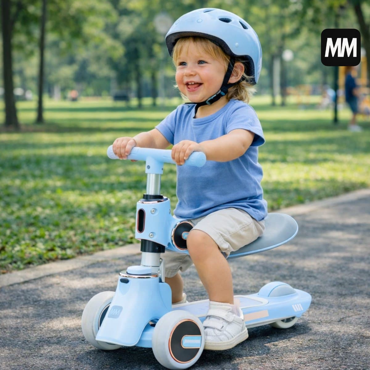 MiniMover 2in1 Kinderstep LED 3 wielen, loopfiets & step tot 50kg thumbnail 2