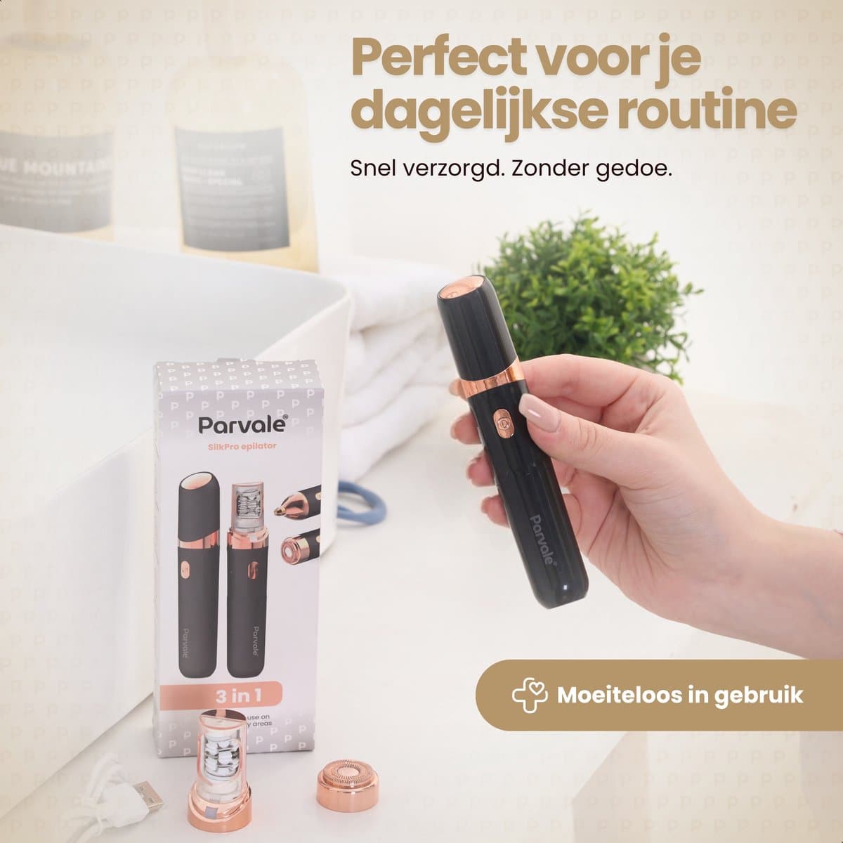 Parvale® 3 in 1 Epilator SilkPro - Epileerapparaat Dames - Epilator - Gezichtsepilator Vrouw - Gezichtsontharing Dames - Epilator Gezicht - Epilator Dames - Gezichtsepilator dames thumbnail 8
