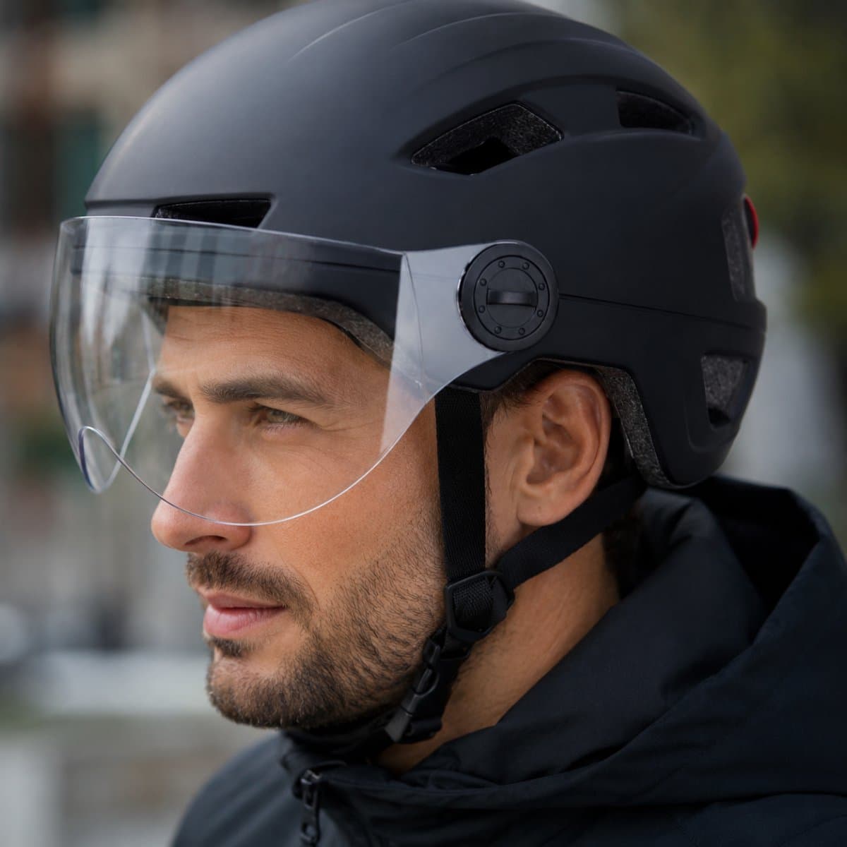 VINZ Munda Speed Pedelec Helm - Vizier - E-bike & Snorscooter - LED licht - NTA 8776 Gekeurd - S,M,L,XL - Mat Zwart thumbnail 6