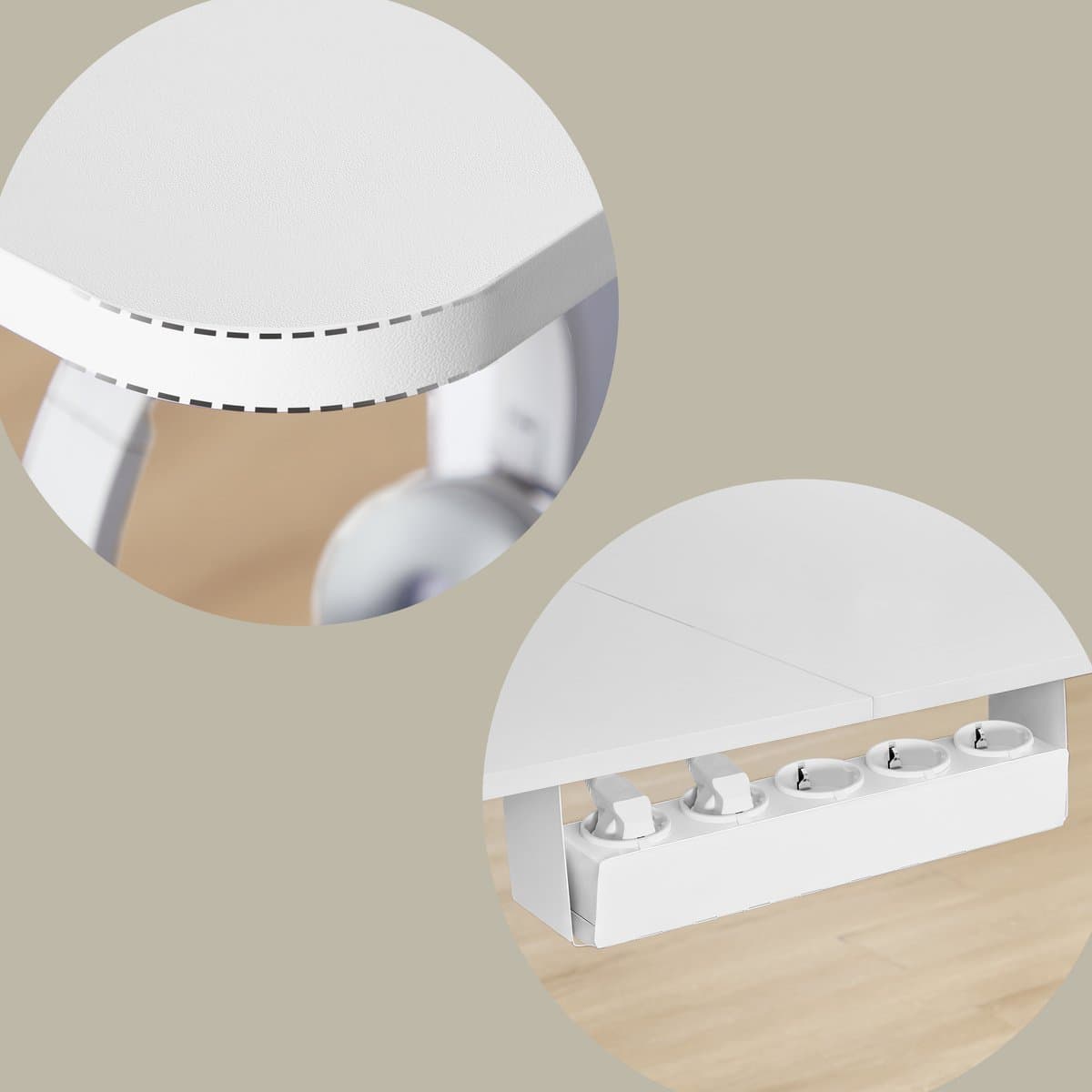 VASAGLE - Bureau - Zit Sta Bureau - L-vormig Hoekbureau - Met Stekkerdoos en Geheugenfunctie thumbnail 5