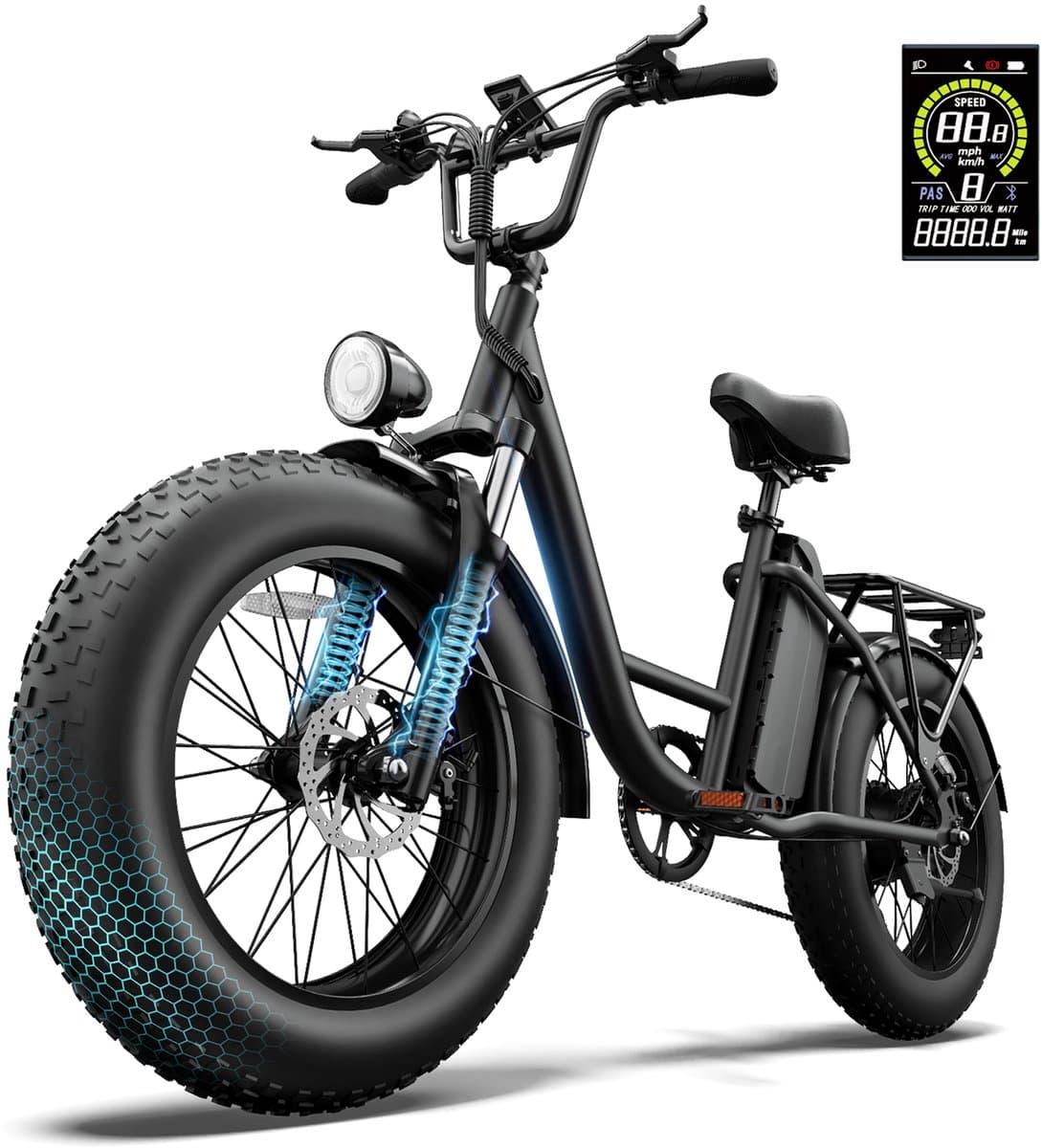 Qekud E20 PRO E-Bike - 20 inch Fatbike - Elektrische Fiets - 250W motor - 48V 15.6Ah Accu - 7 versnellingen- 50-75km actieradius