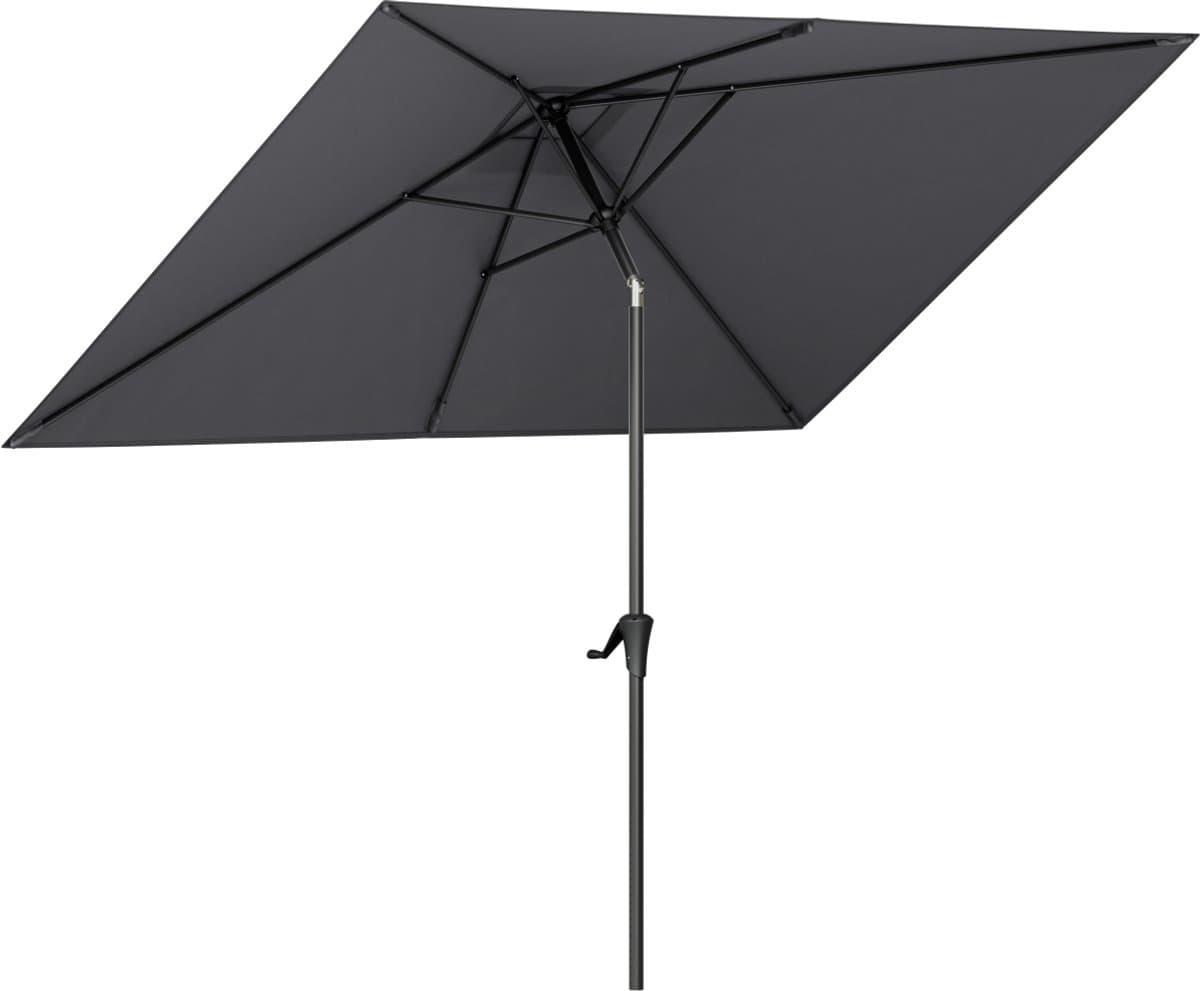 LifeGoods Parasol - Tuin - 268x178cm - 30° Kantelbaar - Waterdicht - UPF50+ - Donkergrijs