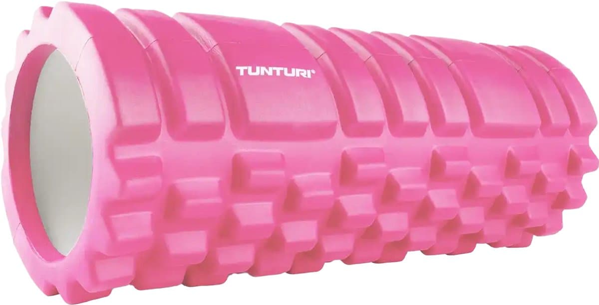 Tunturi Yoga Grid Foam Roller - Massage Roller - Foamroller - Fitness Roller - Roze - 33cm - Incl. gratis fitness app thumbnail 2