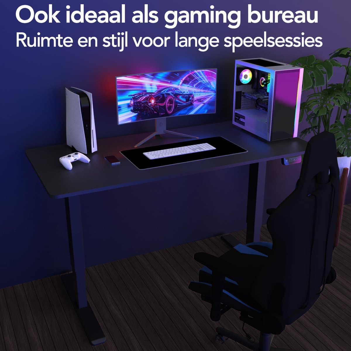 Infinity Goods Zit Sta Bureau - Elektrisch Verstelbaar In Hoogte - 120 x 60 CM - Geheugenfunctie - Zwart thumbnail 6