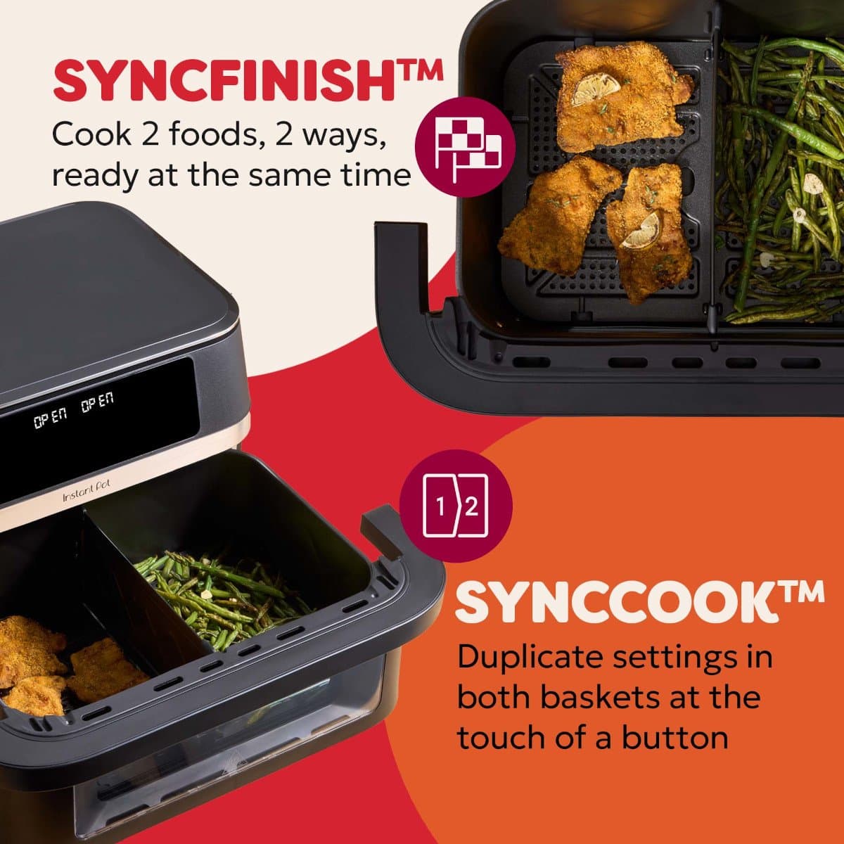 Instant Pot Vortex Versazone 12L Zwart Air Fryer thumbnail 6