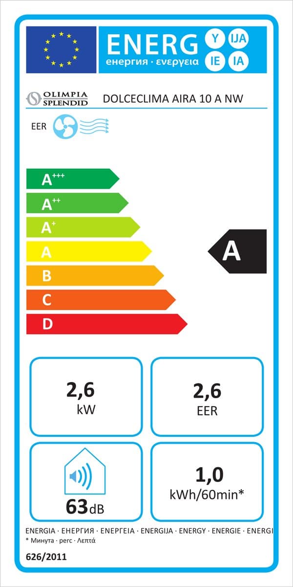 Stille Mobiel Airco 10.000 BTU – WiFi – HEPA Luchtfilter – Design Airco voor Slaapkamer & Woonkamer – Olimpia Splendid AIRA 10 thumbnail 2