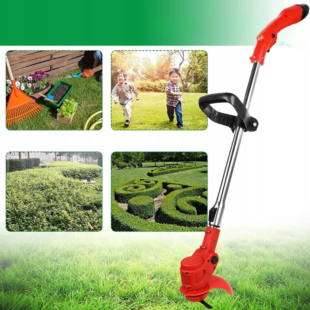 Accu Grasmaaier - Onkruidtrimmer - 650W & 12V 3000mAh - 90-120cm Telescopisch - 3 Messen - Voor Tuin & Gazon - Met Complete accessoires thumbnail 8