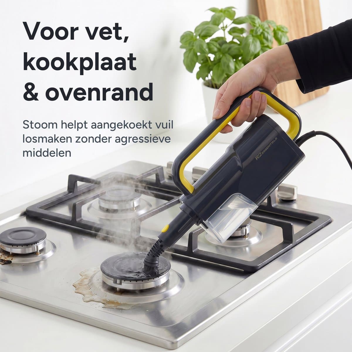 R2 Essentials 12-in-1 Stoomreiniger – Steam Cleaner – Handstoomreiniger – Handstomer – Vlekkenreiniger – Chemievrije Dieptereiniging voor Badkamer, Keuken, Voegen, Tegels, Bank, Tapijt, Auto & Kleding thumbnail 4