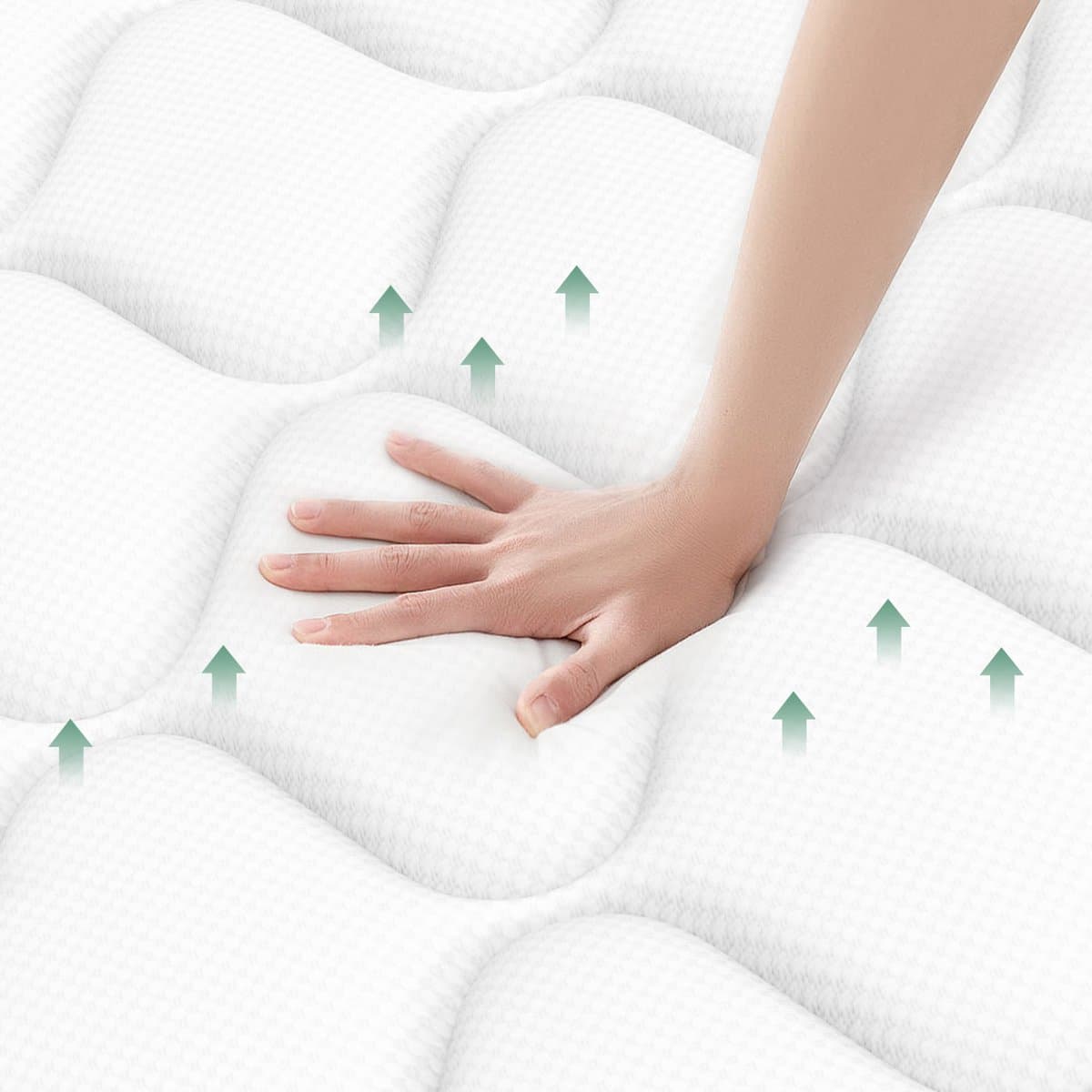 Saikefy Matras 90x200 cm - 25cm - Pocketvering Matras - 7-Zones - Orthopedisch - Afritsbaar en wasbaar hoeslaken - Anti-Allergie - Traagschuim - Gemiddelde Stevigheid thumbnail 4