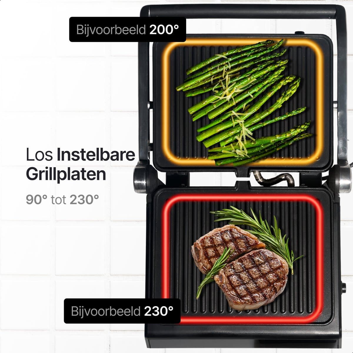 Rurido XL Tosti Apparaat 2000W – Uitneembare Platen & Vaatwasserbestendig – Groot Grilloppervlak – 180° Openklapbaar – Contactgrill – Panini Grill – Grill Apparaat – Tosti ijzer thumbnail 7