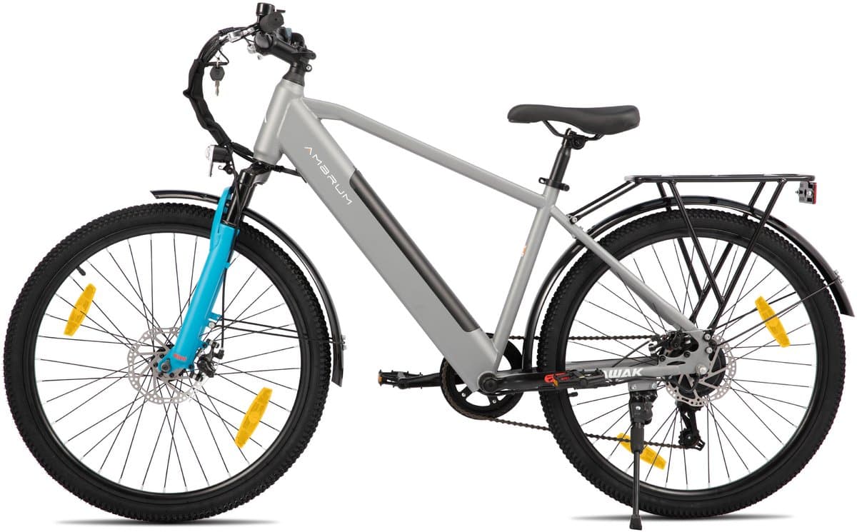 HILAND Matawak elektrische stadsfiets - 26 inch - 250W motor - 60km actieradius - 36V 10.4Ah accu - Shimano 7-versnellingen - Unisex -Grijs thumbnail 7