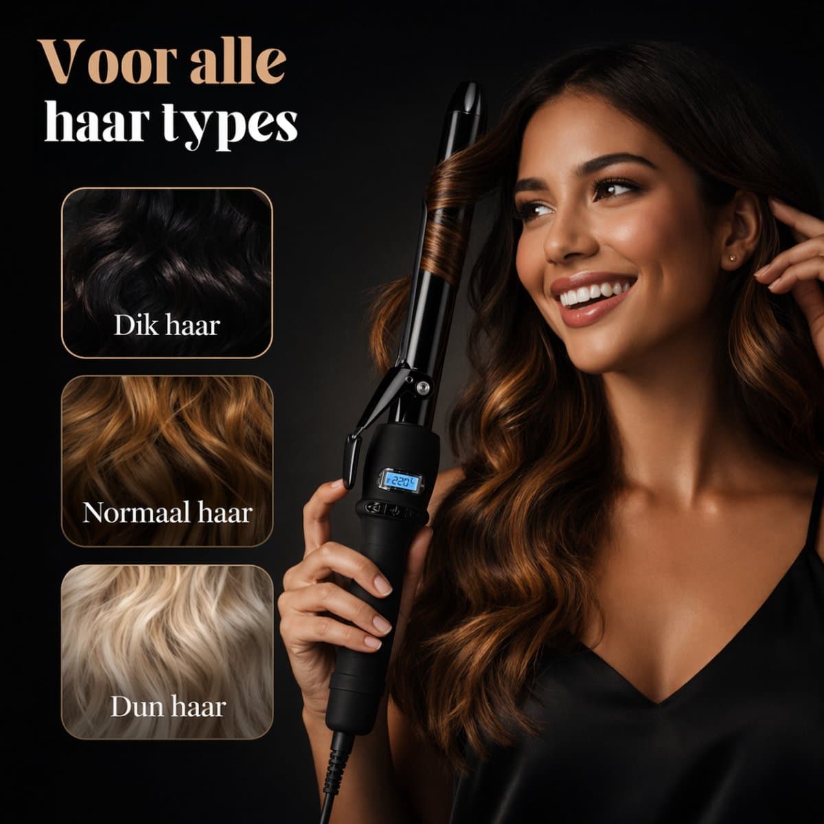 Vaive Krultang met Klem - 32MM - Krultangen - Haarkruller - Hair Curler - Curling Iron thumbnail 2
