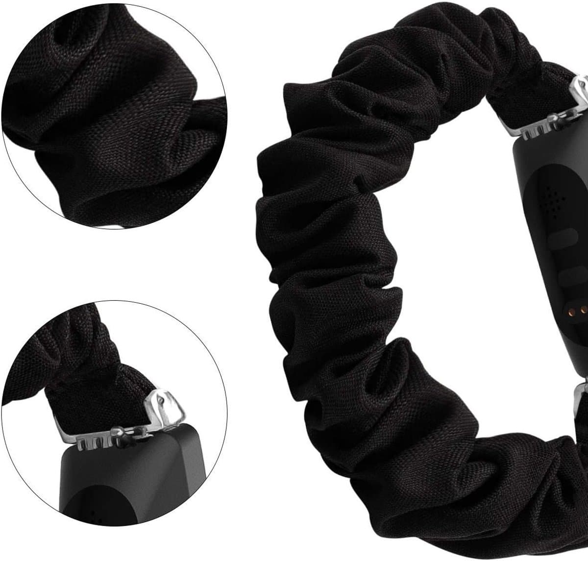 Vervangbare Scrunchie Armband van Chiffon en Satijn voor Fitbit Inspire 2 en Inspire HR - Stijlvolle Polsband voor Vrouwen en Fitness Tracker Accessoires thumbnail 4