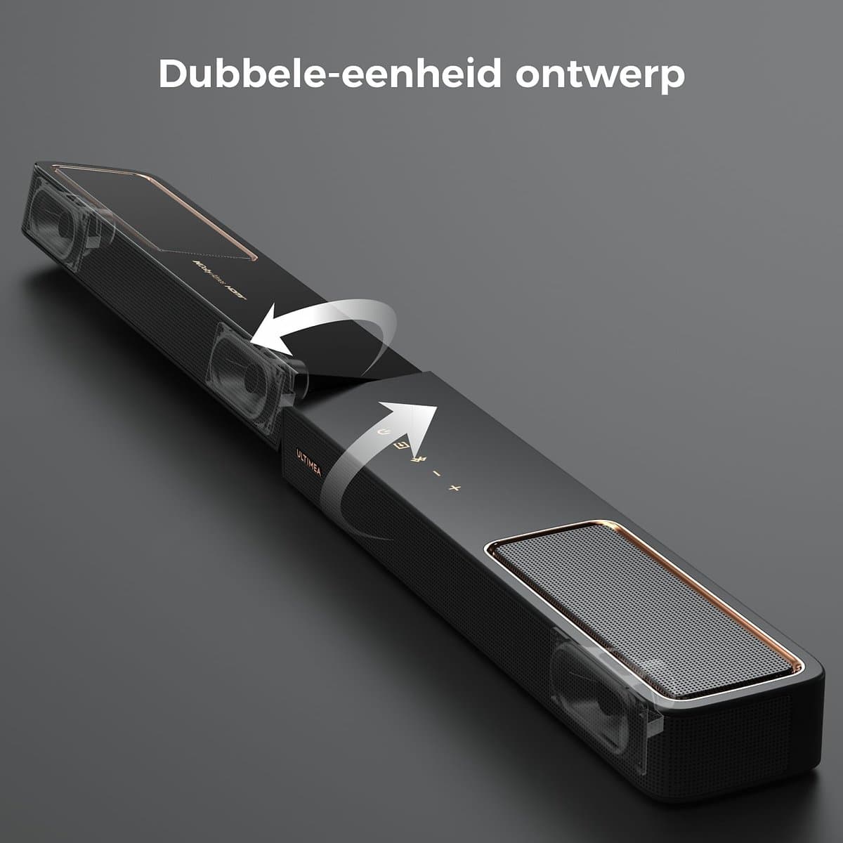 ULTIMEA 5.1.2 Soundbar met Dolby Atmos, 6,5" Subwoofer, App-bediening, Soundbar voor tv, Skywave F40 Boom thumbnail 5