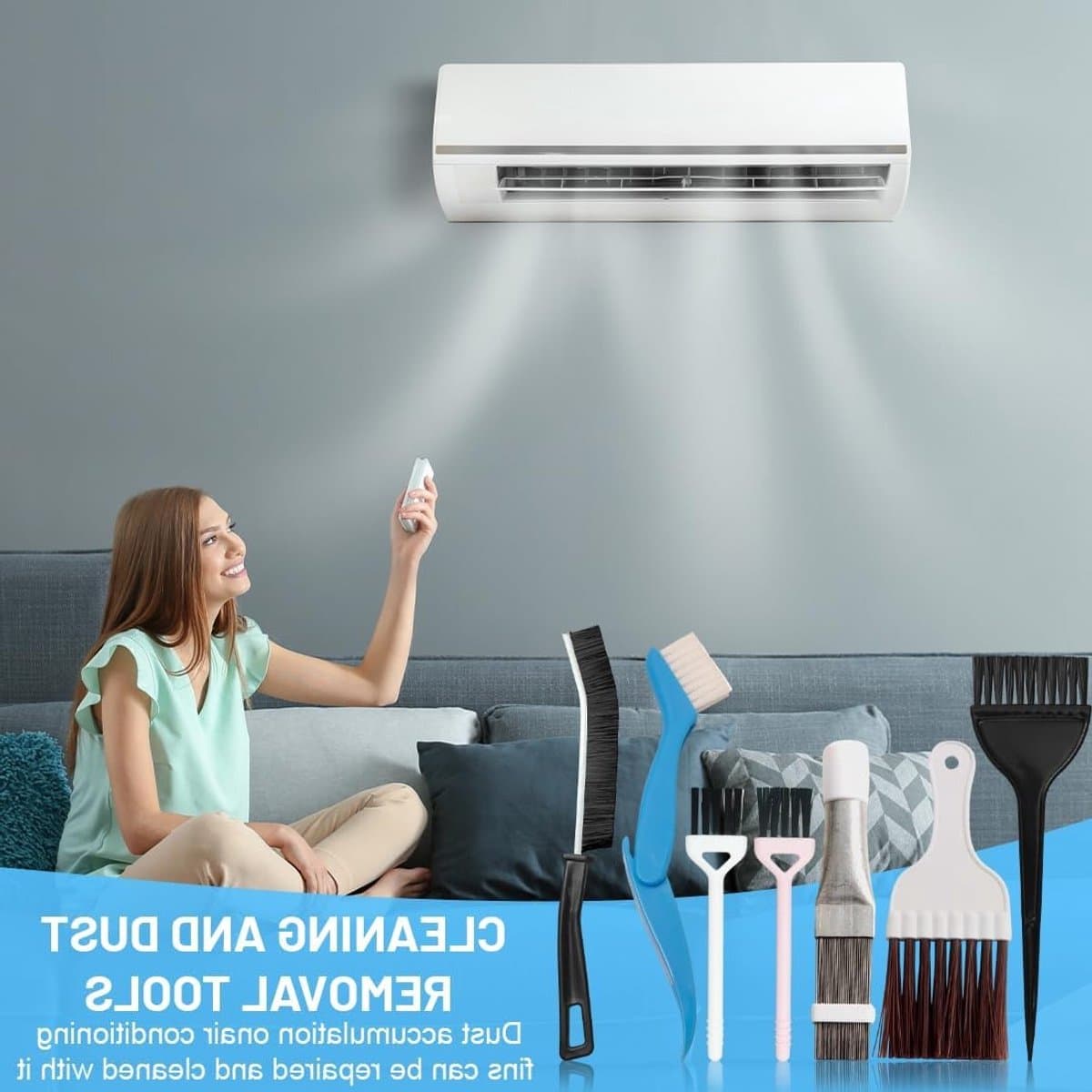 Complete Reinigingsset voor Wasdrogers - 7 Stukken, Borstels en Kammen voor Filters, Radiatoren en Airconditioning Accessoires thumbnail 4