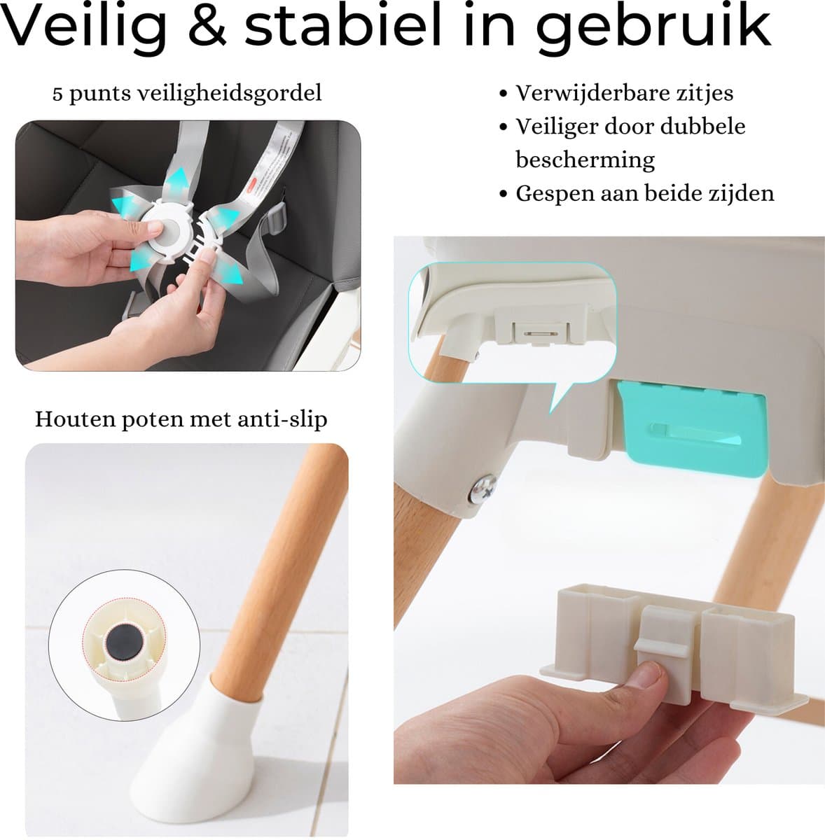 Tissy meegroei kinderstoel - in hoogte verstelbaar grijs thumbnail 5