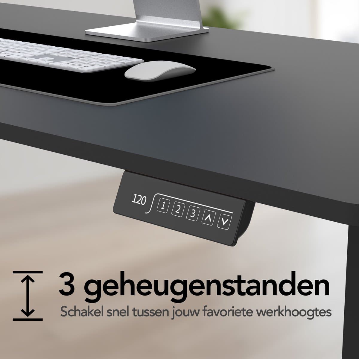 Infinity Goods Zit Sta Bureau Elektrisch Verstelbaar - 120 x 60 CM - Geheugenfunctie - Zwart thumbnail 6