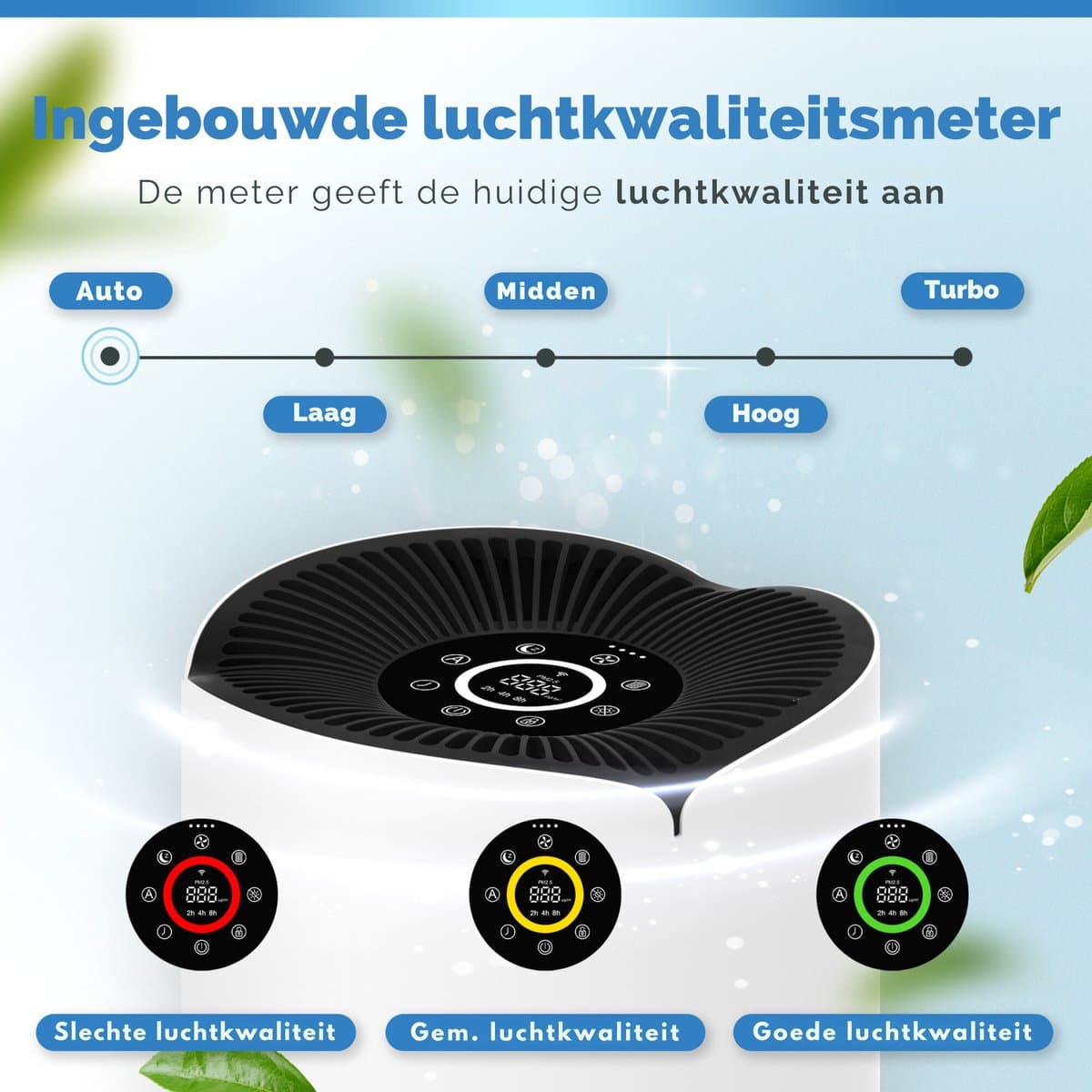 Vibrix PureFlow30 Luchtreiniger / Air Purifier – HEPA H13 + koolstoffilter – 180 m³/u – Voor kamers tot 30 m² – Ionisator – App-bediening – Zeer stil met slaapstand – Luchtkwaliteitindicator thumbnail 6