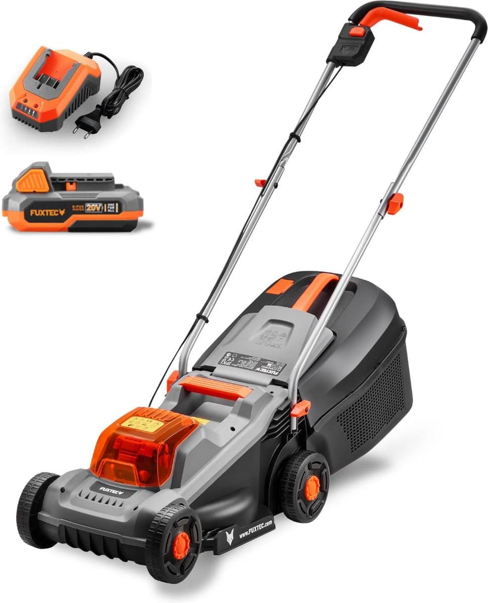 FUXTEC accu grasmaaier 20V FX-E1RM20ECO-SET maaibreedte 30 cm, 30L grasopvangbak, maaihoogte 30-70 mm - afbeelding 1