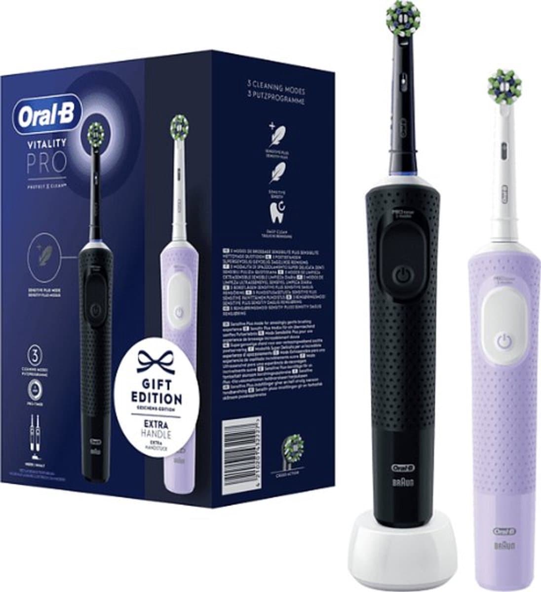 Oral-B Vitality 100 - Duo Zwart en Lila - Gift edition - Elektrische Tandenborstel thumbnail 3